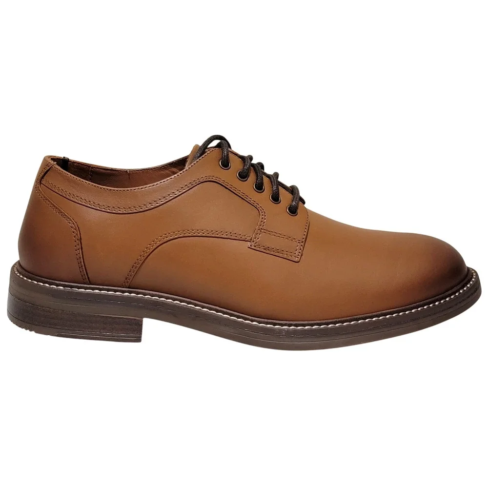 Dockers Men Ludgate Lace Up Derby Oxfords Sz US 11.5M Butterscotch Brown Leather